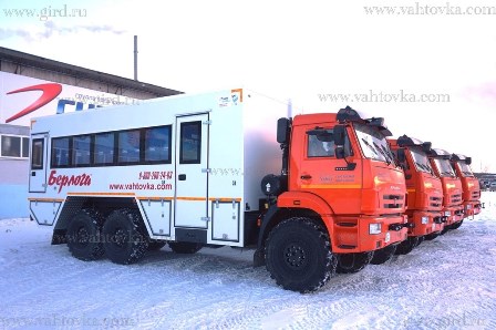 Вахтовые автобусы "Берлога" на шасси КамАЗ, 26 мест с багажным отсеком
